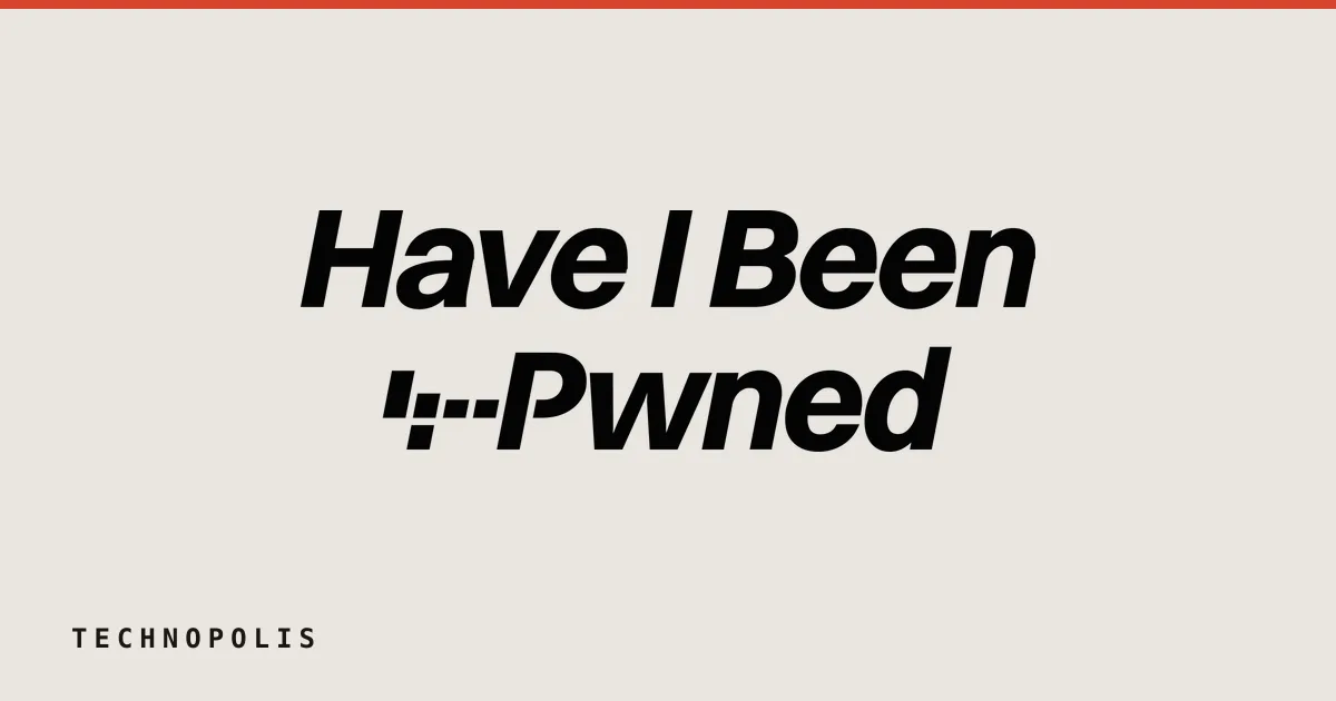 Have I Been Pwned rebrand logo in blue text and pixelated design against a dark background.