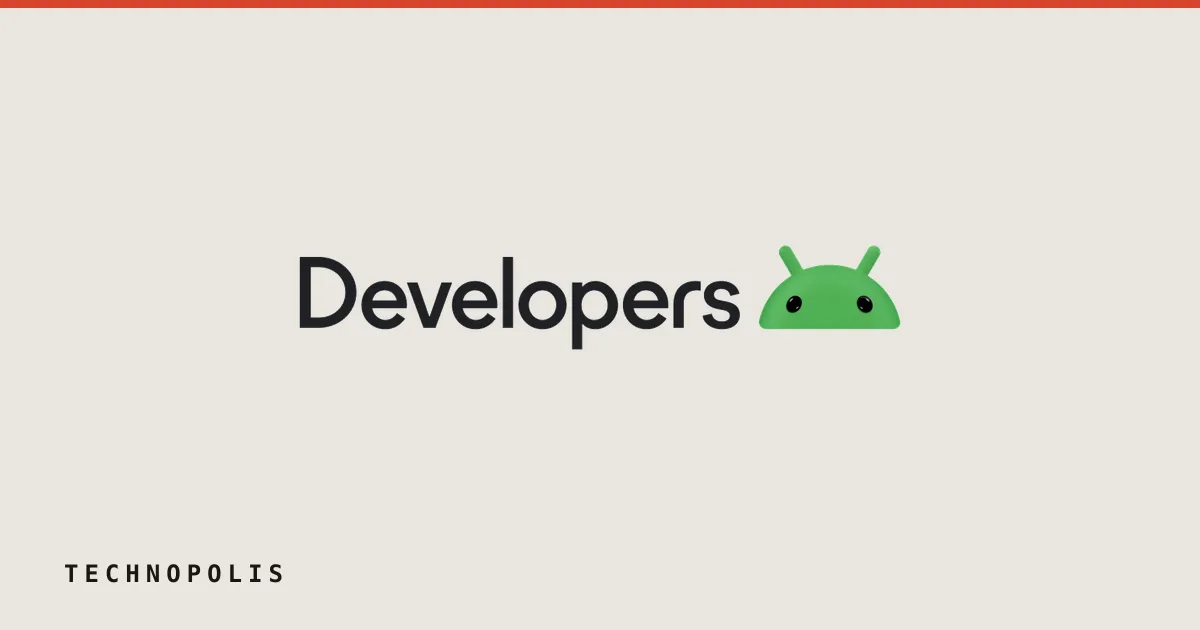 The Android Developers logo featuring the word Developers next to the green Android robot head.
