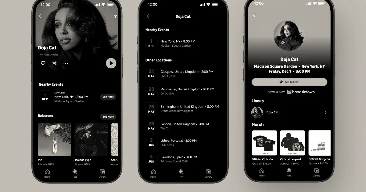 Amazon Music adds concert listings via Bandsintown partnership