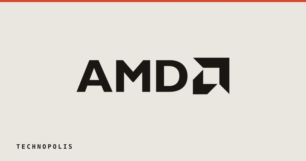The white AMD logo and arrowhead emblem centered against a solid black background.