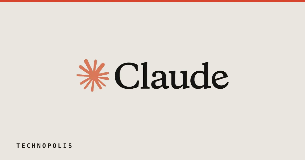 The word Claude next to an orange starburst icon on a light beige background