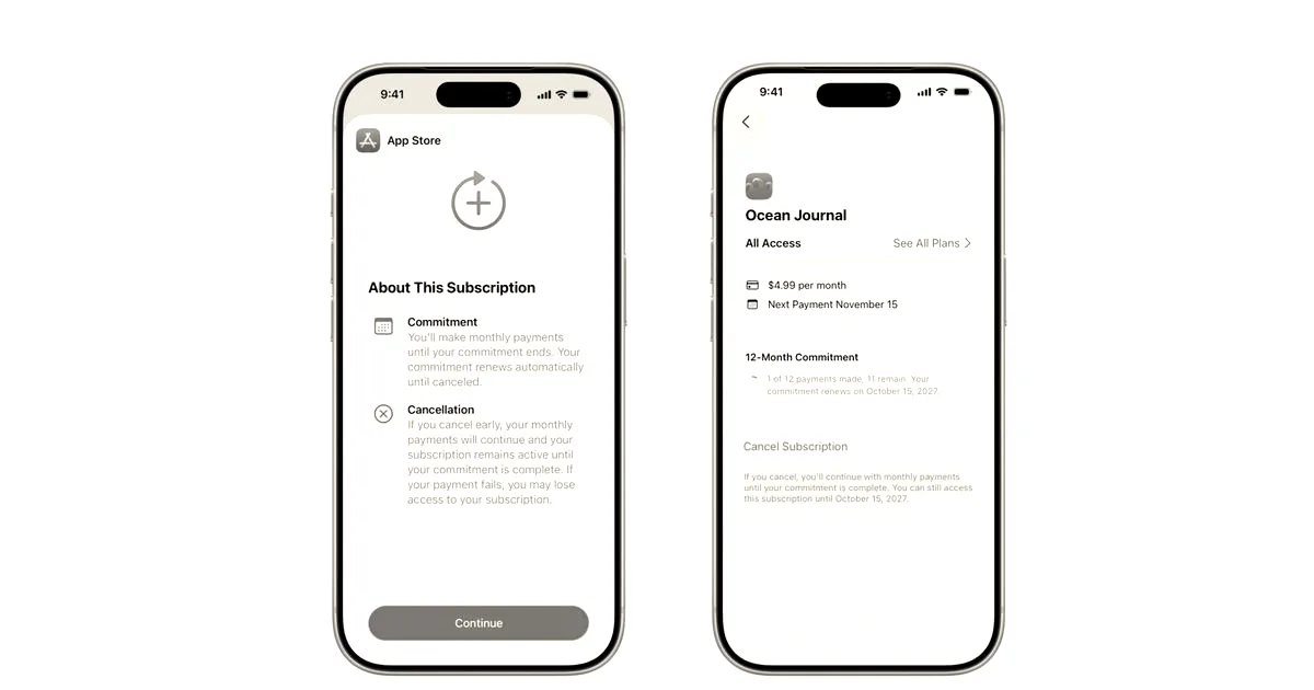 Apple introduces 12-month subscription commitment option