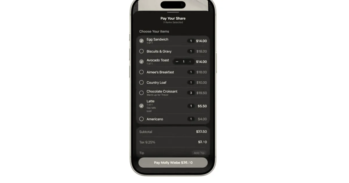 Apple adds bill-splitting to iPhone camera