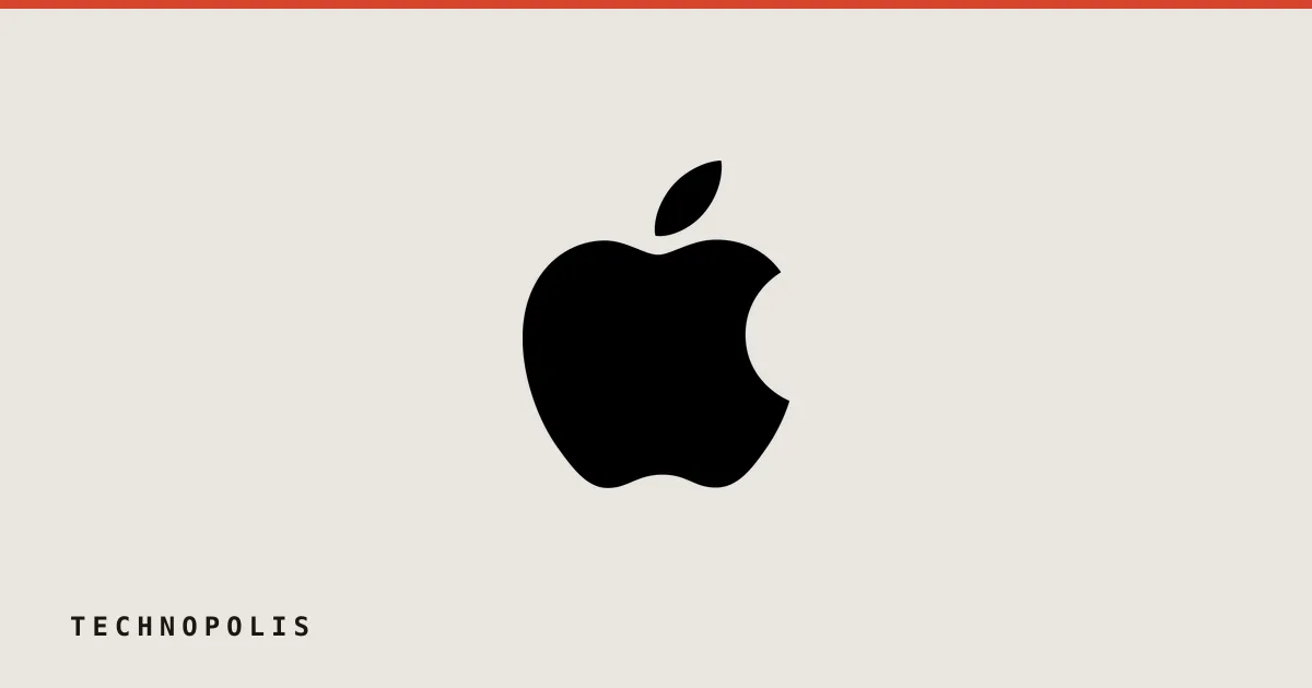 Black Apple corporate logo centered on a solid white background.