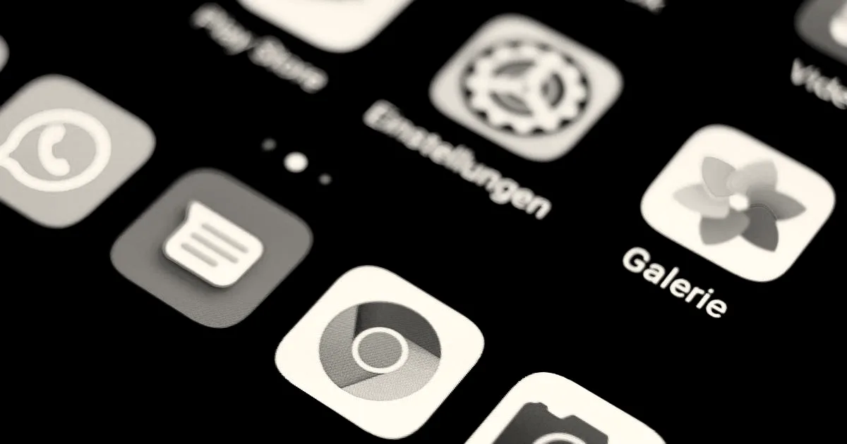 Close-up of an Android smartphone screen displaying the Google Play Store app icon.