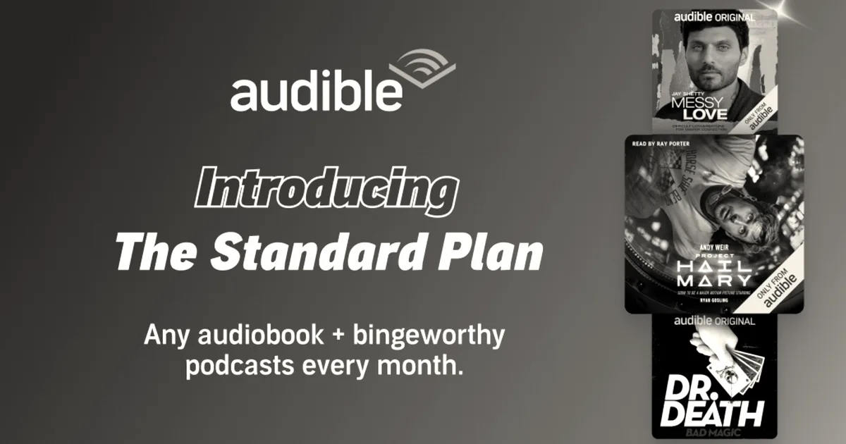 Audible launches $8.99 Standard plan to compete with Spotify
