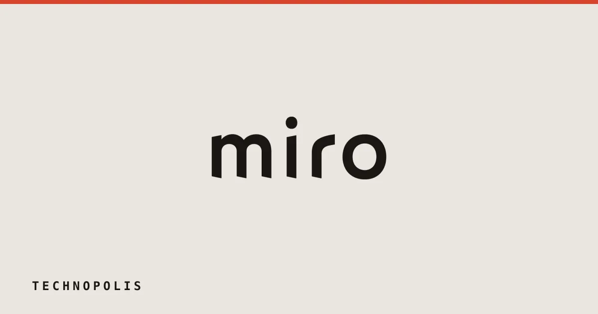 Miro brand logo with yellow text on a dark blue background