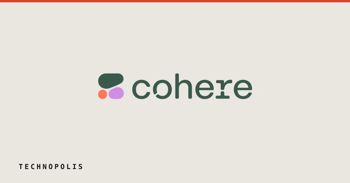 The dark green Cohere wordmark and icon on a solid black background.