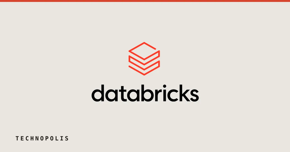 Databricks logo featuring a red geometric stacked box icon and the wordmark databricks on a black background.