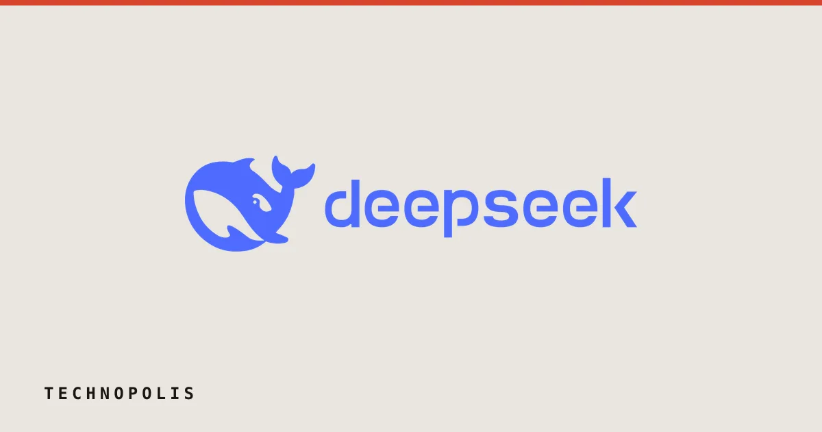 The official blue logo and whale icon of DeepSeek on a dark background.