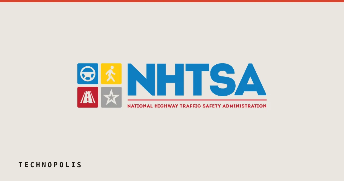 National Highway Traffic Safety Administration logo with driving, pedestrian, road, and star icons