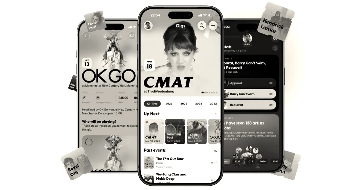 New iOS app Gigs uses on-device AI to track concert history