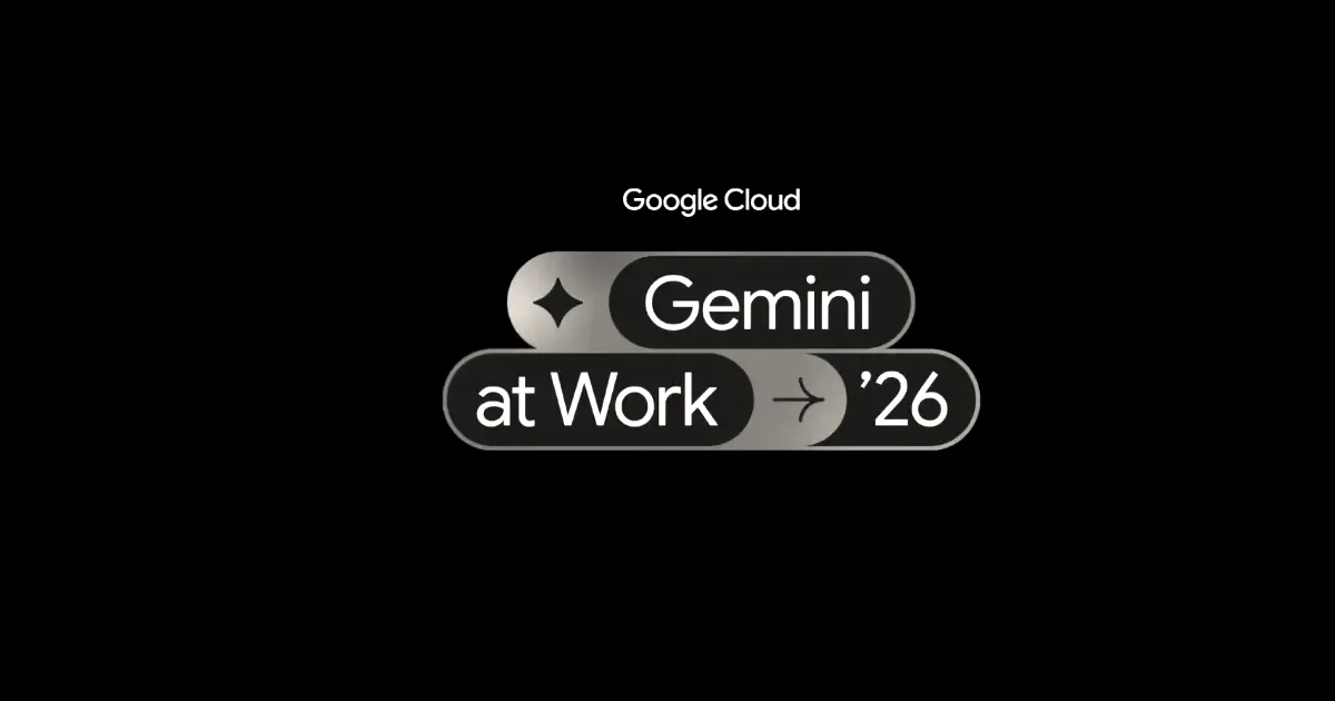 Graphic on a dark background showing Google Cloud Gemini at Work '26 branding.