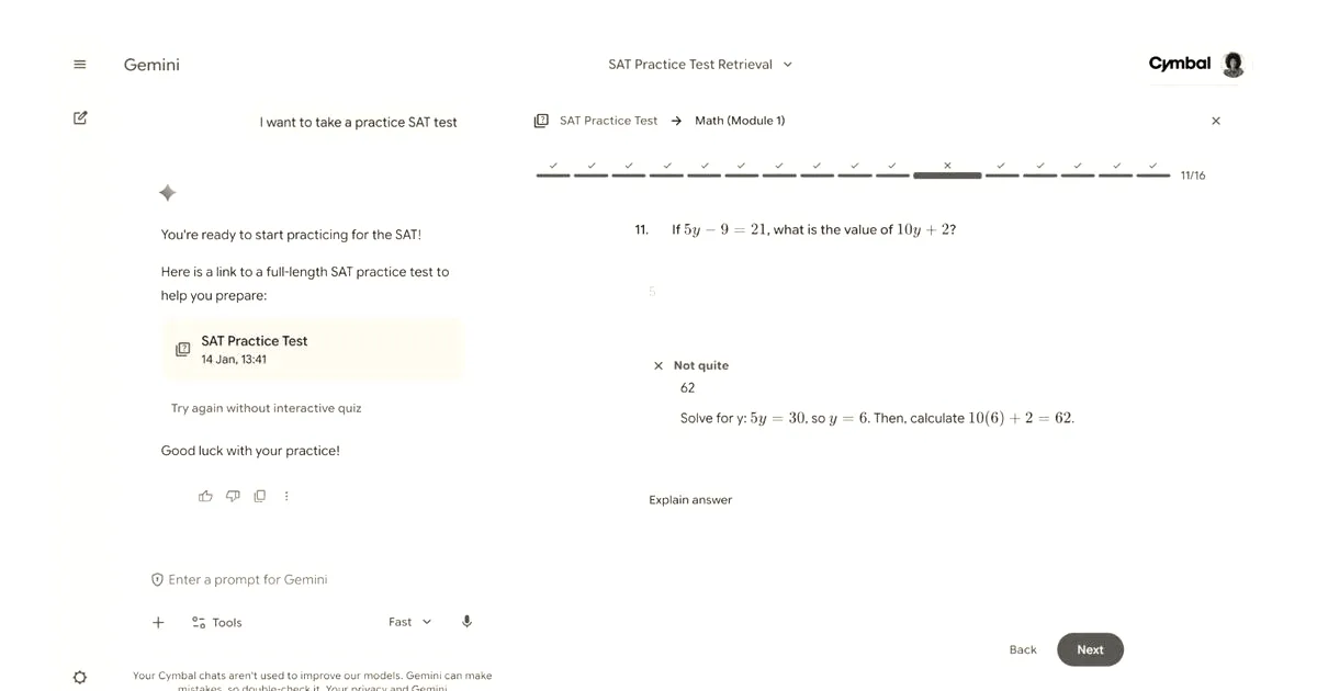 Google launches free SAT practice exams powered by Gemini