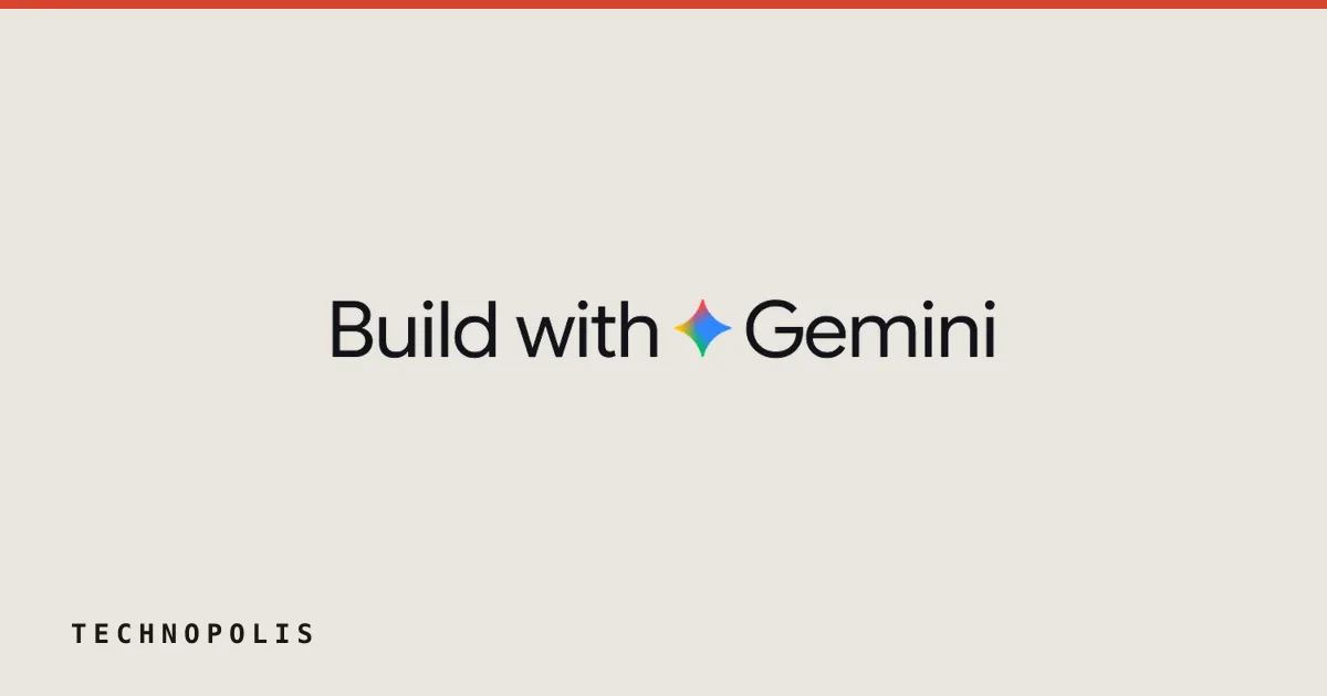 The words Build with Gemini displayed in black text alongside the colorful Google Gemini four-pointed star logo on a white background.