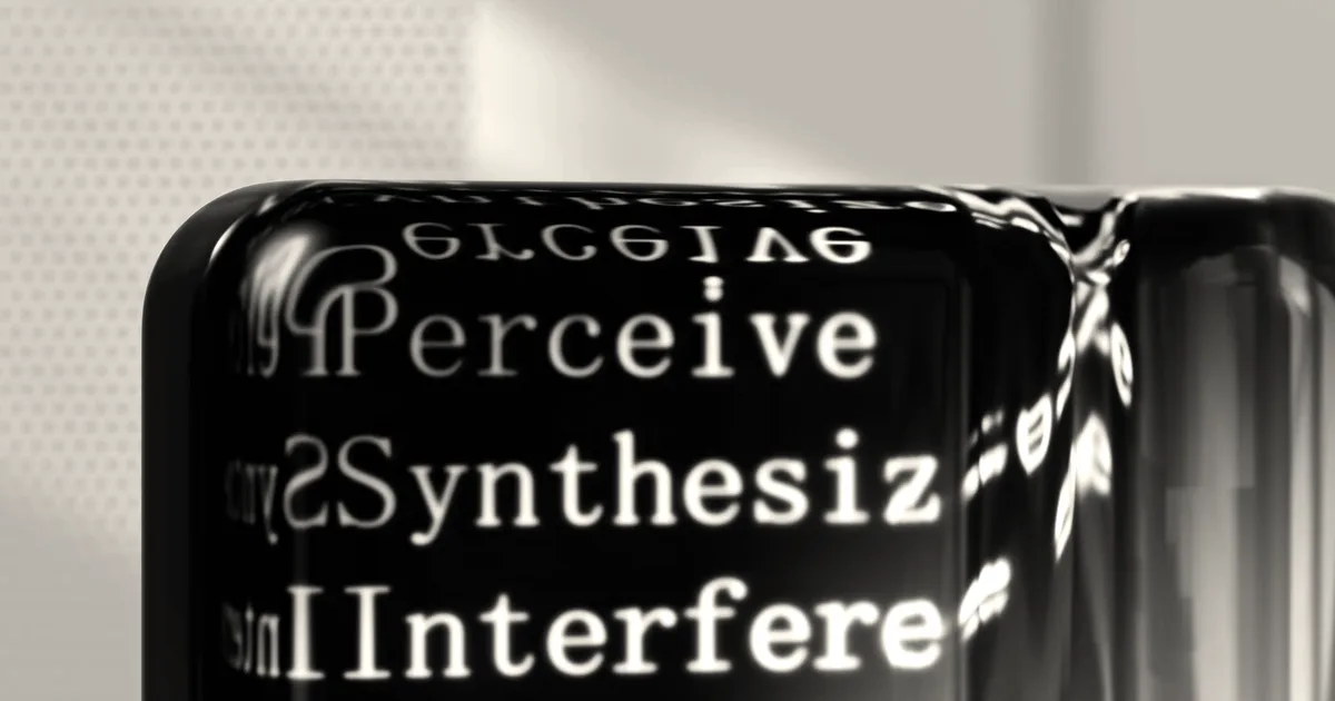 Futuristic abstract artwork showcasing AI concepts with digital text overlays.
