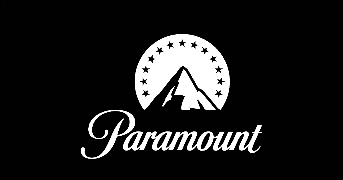 The Paramount logo featuring a white mountain peak surrounded by stars on a dark blue background.