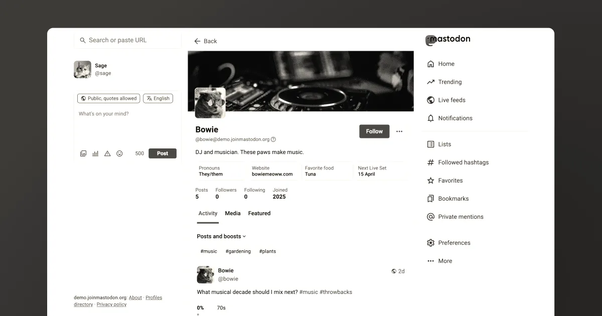 Mastodon redesigns user profiles to improve usability