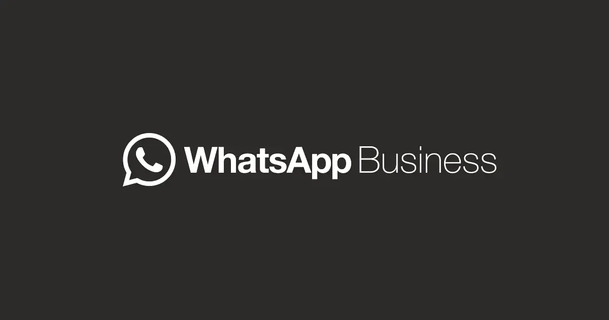 WhatsApp Business logo with speech bubble icon centered on a dark green background.