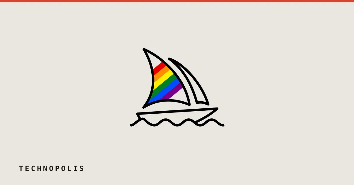 Midjourney emblem logo featuring a stylized boat graphic with a rainbow sail.