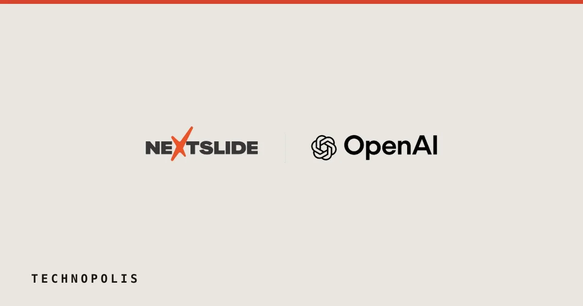 Logos of NextSlide and OpenAI side by side against a clean white background.