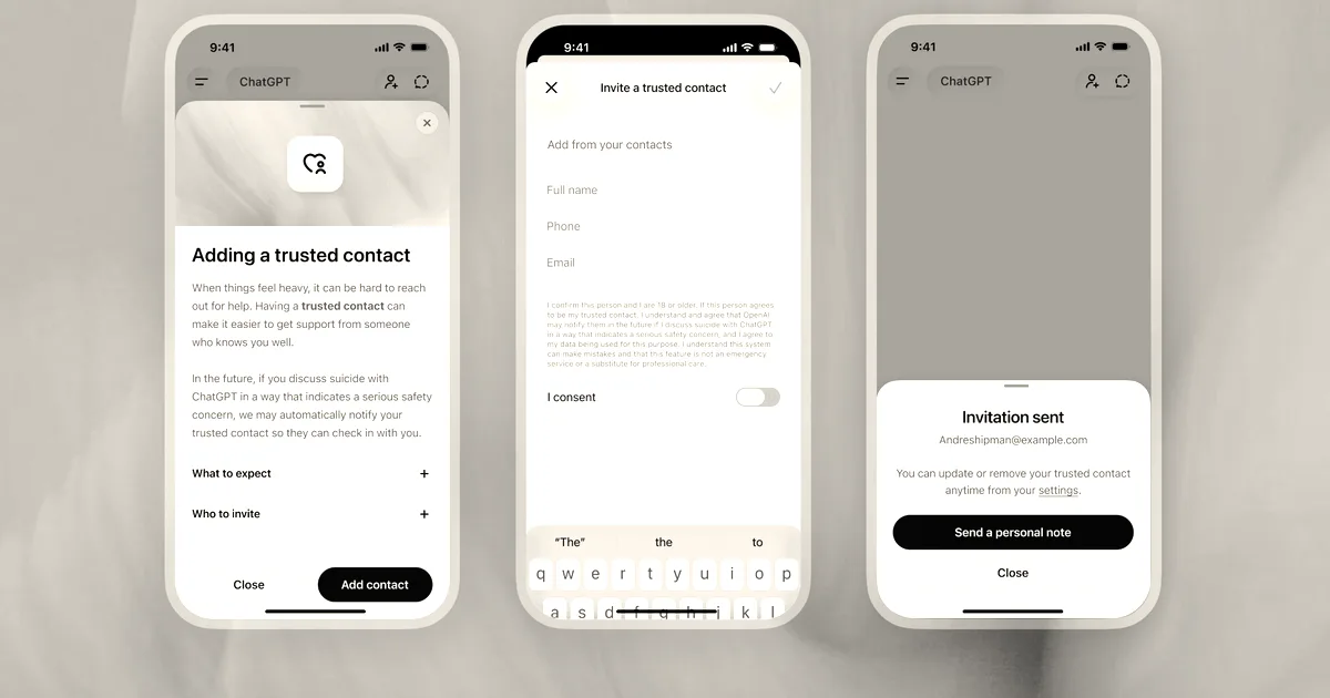 OpenAI adds 'Trusted Contact' feature to ChatGPT for safety alerts