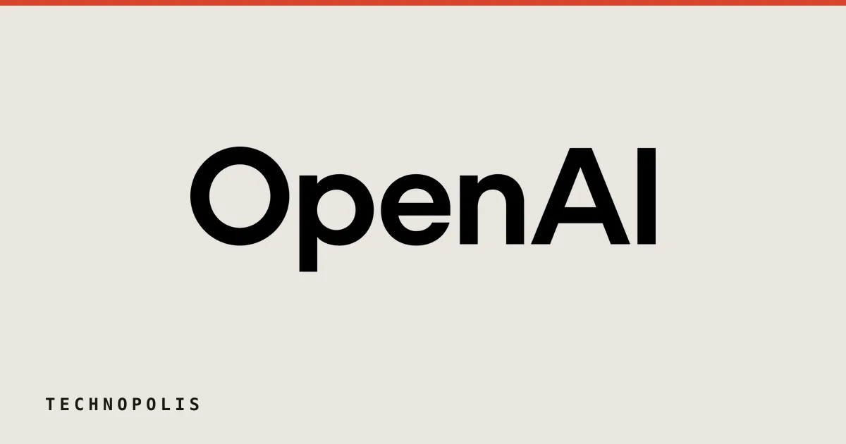 OpenAI wordmark logo on a solid background, representing the artificial intelligence company.