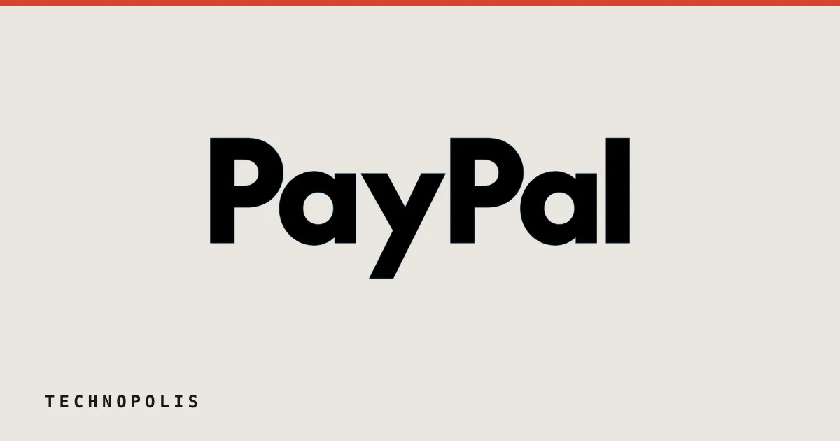 The PayPal wordmark logo in black text centered on a solid light blue background.