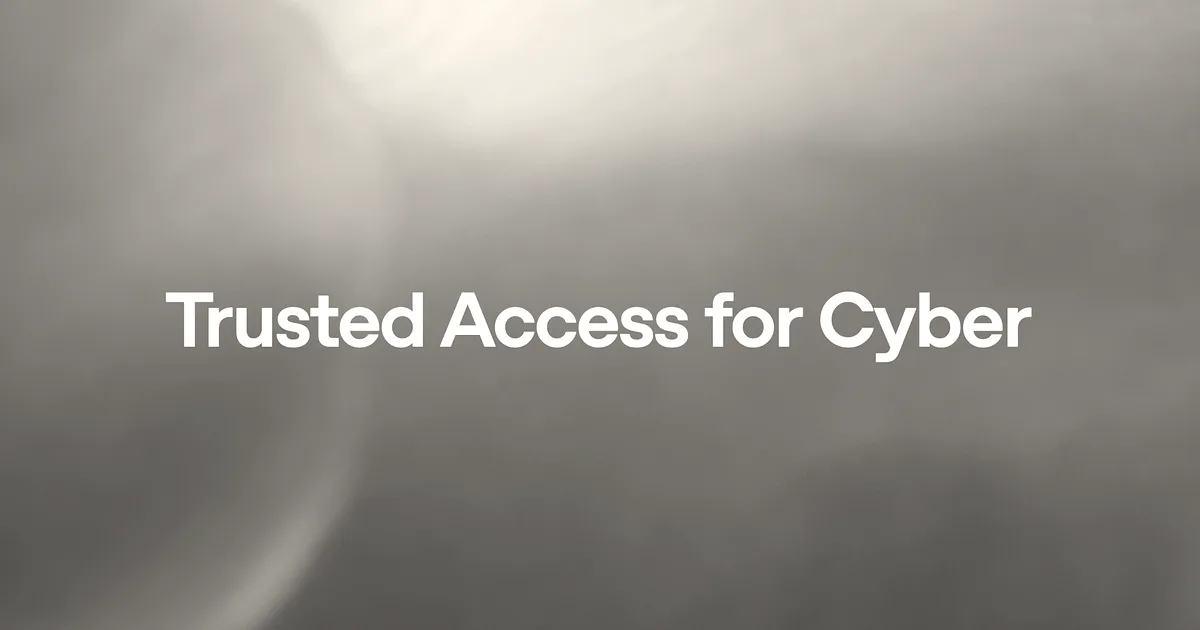 Text reading 'Trusted Access for Cyber' in white lettering against a soft blue and purple background.