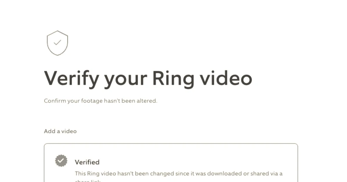 Ring introduces video authenticity feature Ring Verify