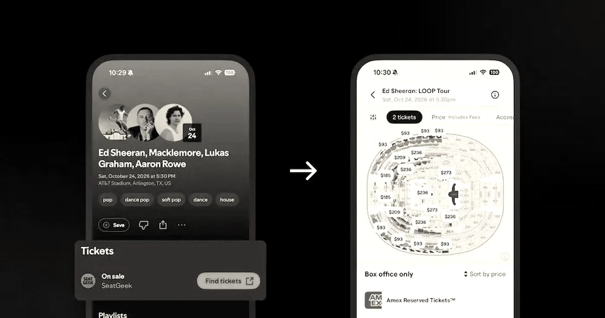 SeatGeek integrates ticket sales into Spotify app
