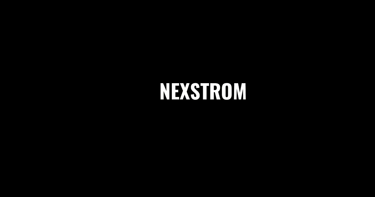 The company name Nexstrom rendered in white capital letters against a solid black background.