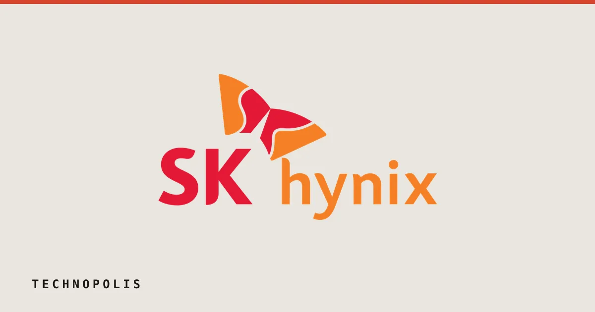 Official red and orange SK Hynix logo on a black background