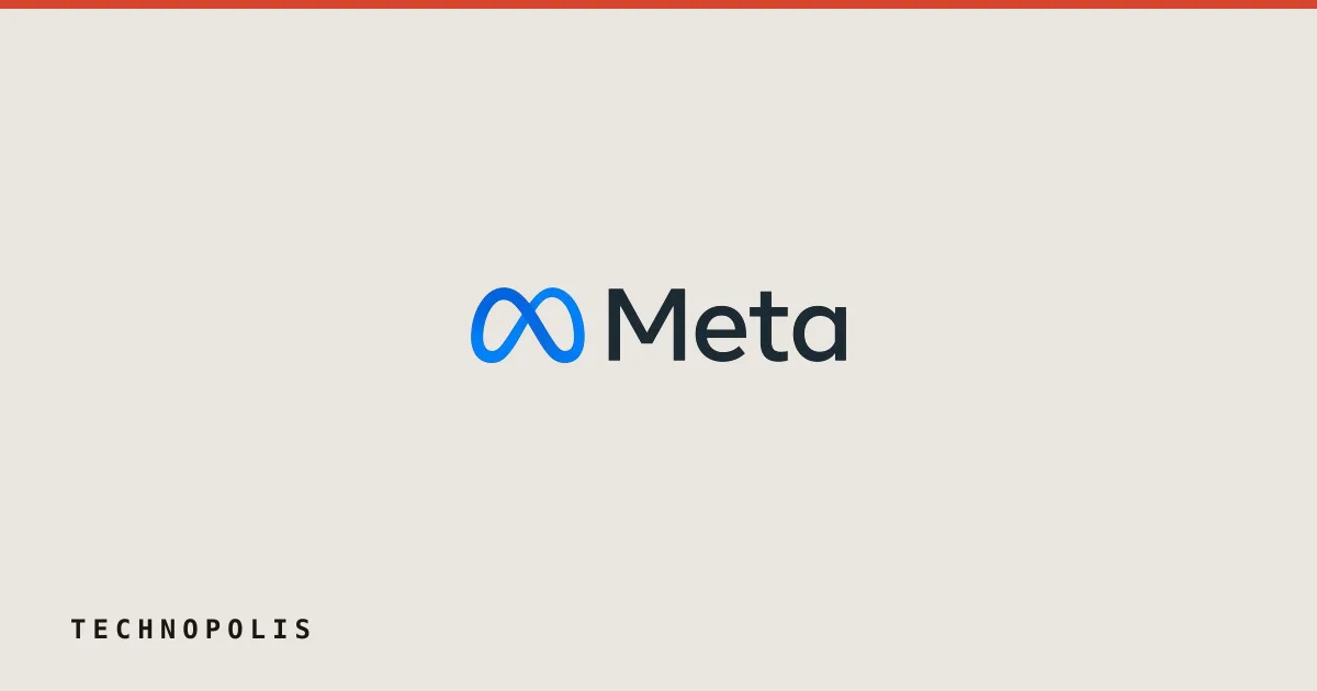 The Meta logo in blue and black text against a white background.