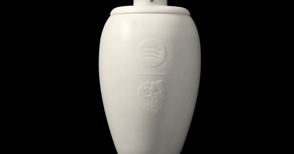 Spotify and Liquid Death launch a speaker shaped like an urn