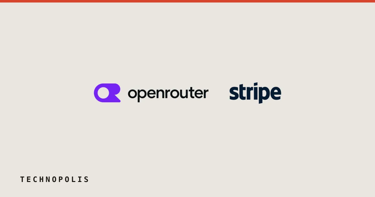 Logos of OpenRouter and Stripe side by side against an off-white background