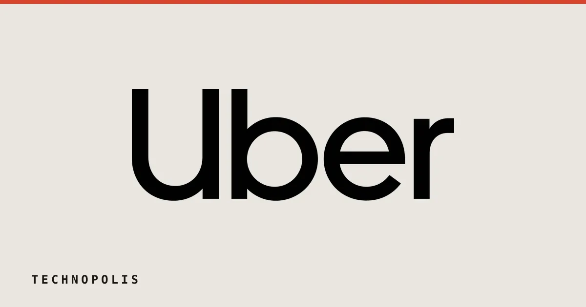 Uber logo wordmark in black against a dark background.