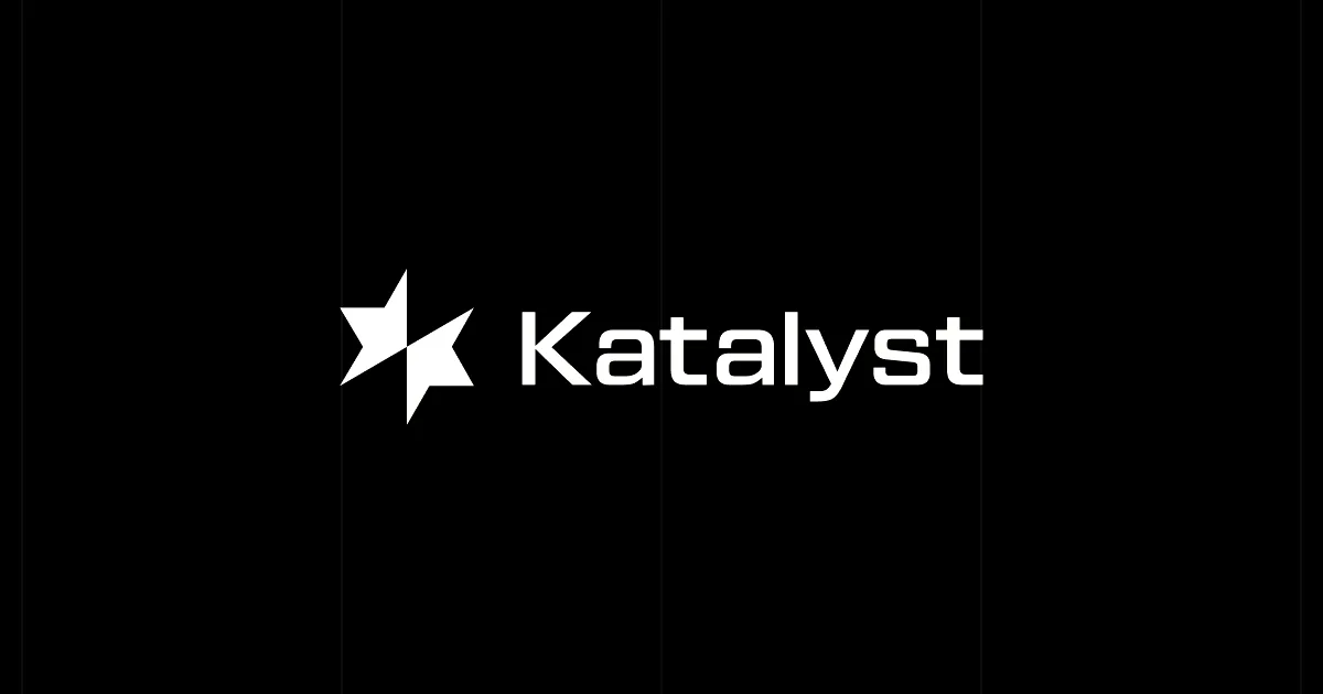 Logo of Katalyst with a distinctive dual-star icon next to the brand name on a black background.