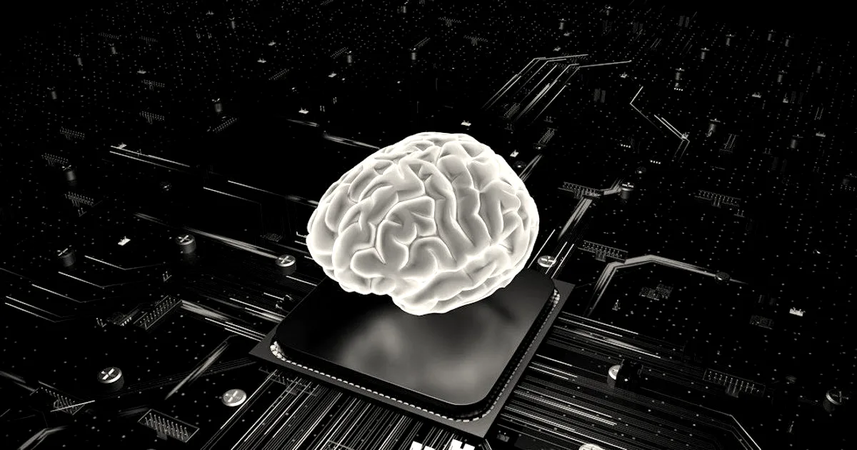 A brain over cpu represents artificial intelligence