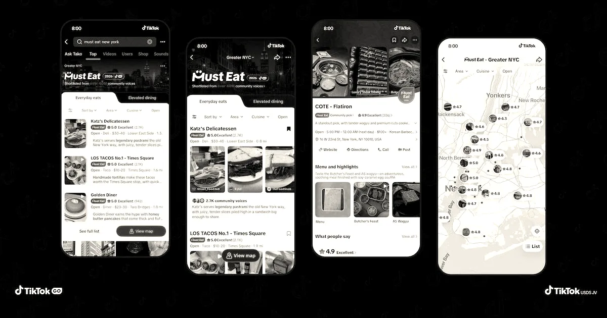 TikTok يطلق ميزة "Must Eat" لاكتشاف المطاعم