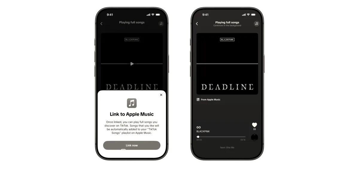 TikTok adds Apple Music integration for full song playback