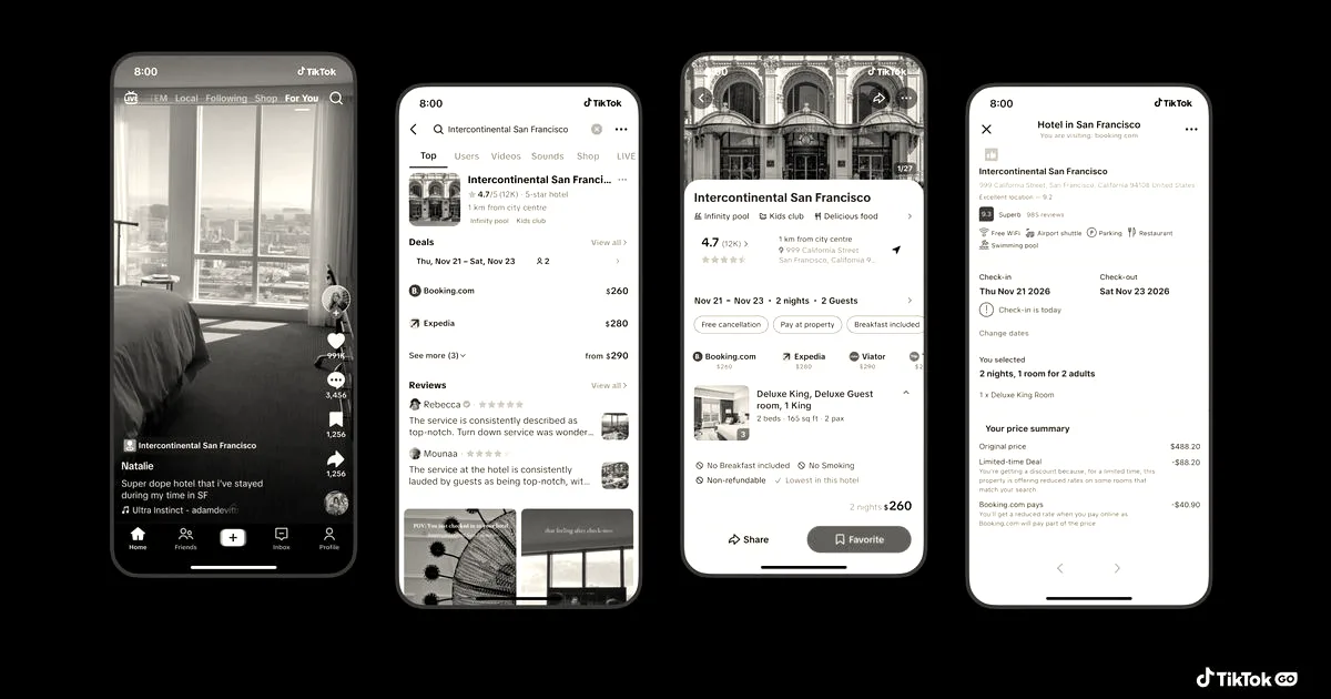 TikTok launches TikTok GO for in-app travel bookings