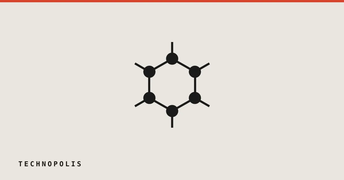 GrapheneOS logo on a dark background showing a hexagonal molecule structure with nodes.
