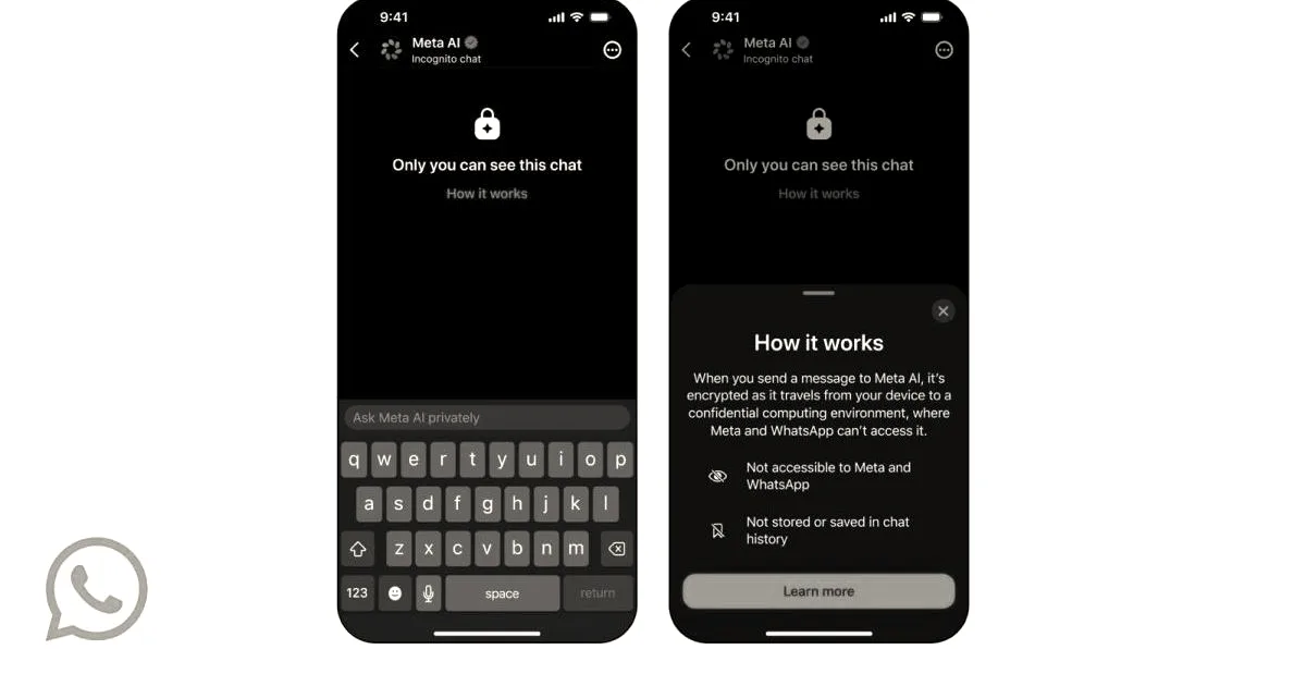 WhatsApp adds incognito mode to Meta AI chats
