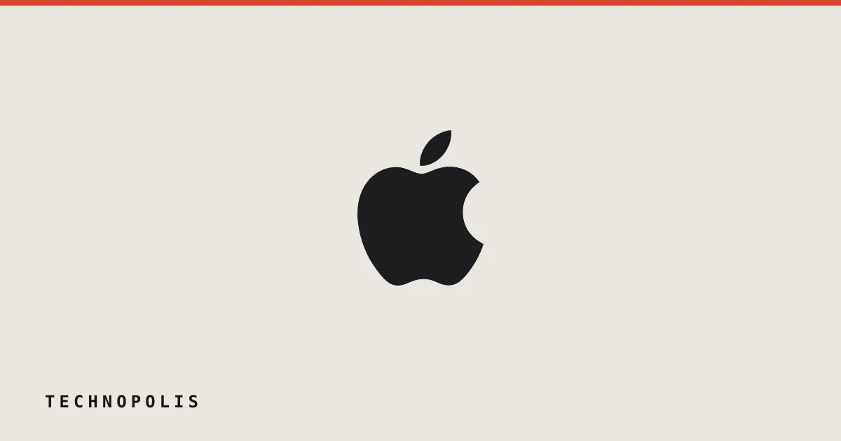 Minimalist black Apple logo centered against a solid white background